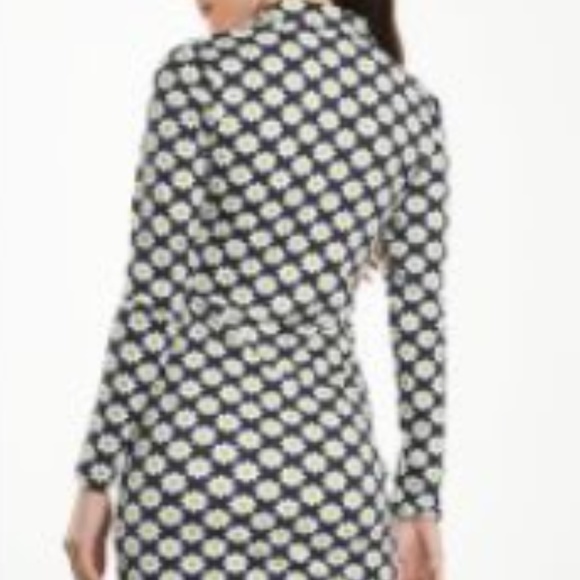 GLAMOROUS SIXTIES FLOWER JERSEY LONG SLEEVE BODYCON DRESS WITH COLLAR NWT 6 - Picture 3 of 14